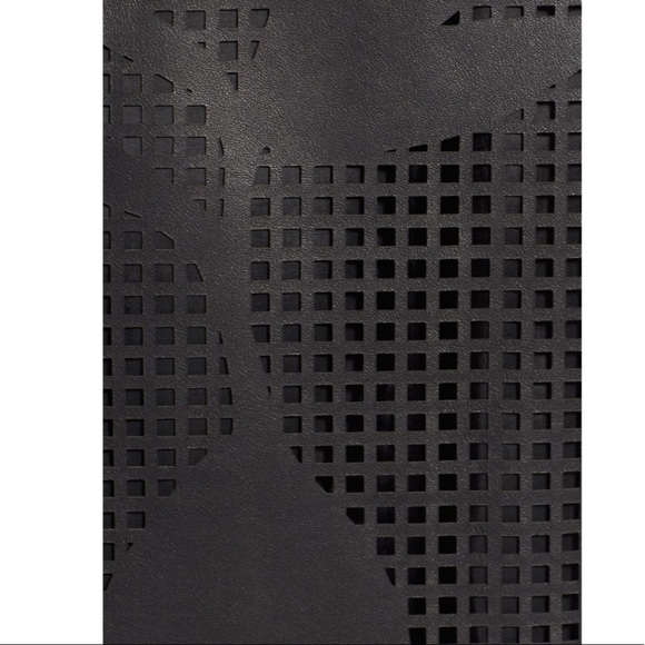 Lafayette 148 New York floral grid leather skirt - Picture 5 of 5